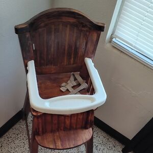 Eddie Bauer Wooden High Chair with Cream Tray